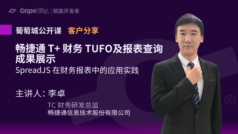 用友畅捷通T+财务TUFO及 SpreadJS 应用成果展示