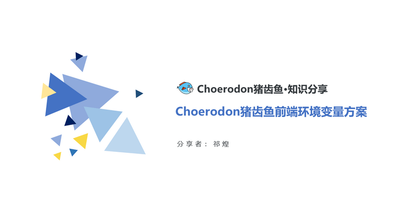 Choerodon猪齿鱼前端环境变量方案