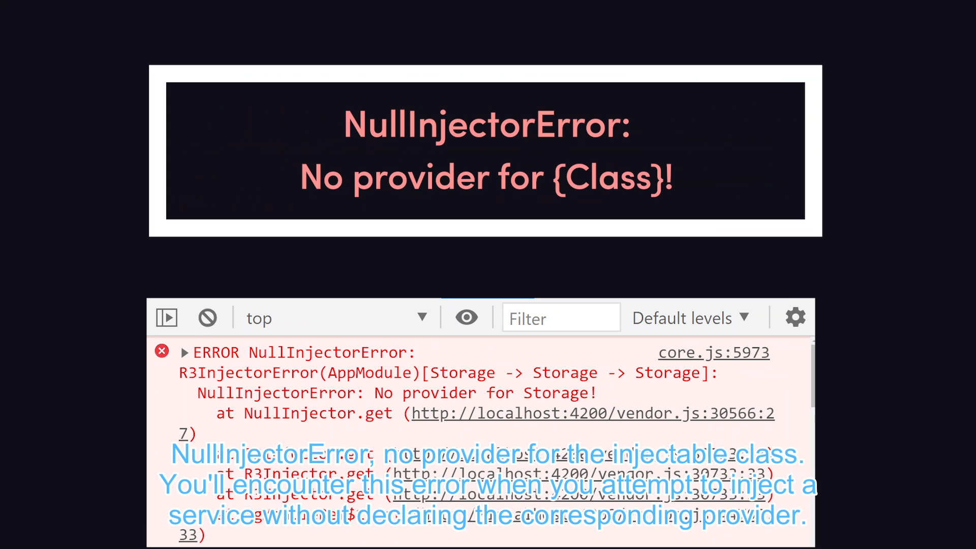 Angular NullInjectorError 错误消息的产生根源和处理方式